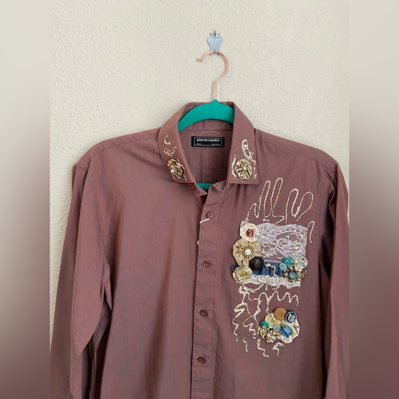 Pierre Cardin Novelty Button Down Shirt Size M Fitted, NWT - Picture 11 of 11